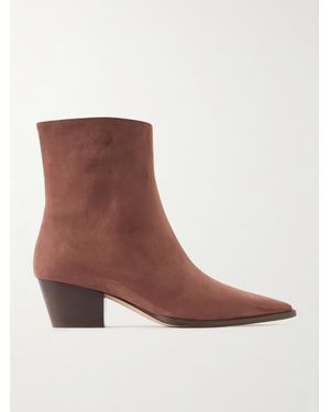 Manolo Blahnik Aliera 50 Ankle Boots Aus Nubukleder - Braun