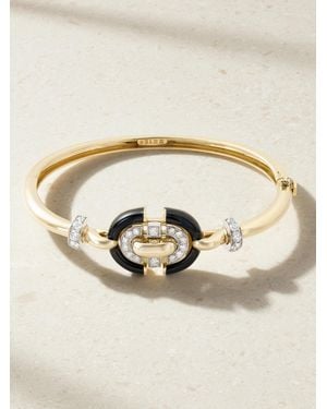 David Webb Unity 18-Karat And Platinum, Diamond And Enamel Bracelet - Natural