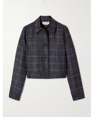 Gabriela Hearst Thereza Prince Of Wales Checked Wool And Silk-Blend Jacket - Blue