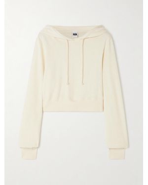 RE/DONE Net Sustain + Pamela Anderson Cropped Organic And Recycled Cotton-Terry Hoodie - Natural