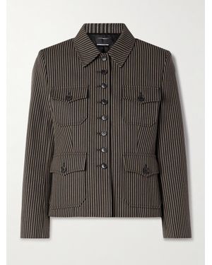Nili Lotan Jamison Striped Cotton-Twill Jacket - Black