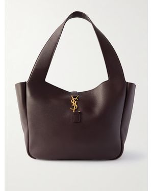 Saint Laurent Le 5 À 7 Bea Leather Tote - Purple