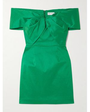 Rebecca Vallance Bailey Schulterfreies Minikleid Aus Stretch-Crêpe Mit Raffungen - Grün