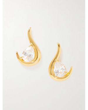 Anissa Kermiche Grande Poire De Feu Vermeil Cubic Zirconia Earrings - Metallic