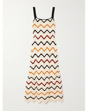 Escvdo Marea Crocheted Cotton Maxi Dress - White
