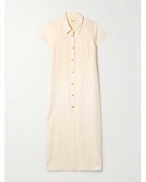ワンピース KHAITE CREAM LINEN BLEND IFFY SHIRT DRESS KHAITE Effy silk and cotton-blend organza midi shirt dress