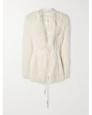 Dries Van Noten Fringed Woven Coat - Natural