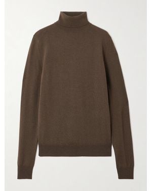 Frankie Shop Eve Merino Wool Turtleneck Jumper - Brown