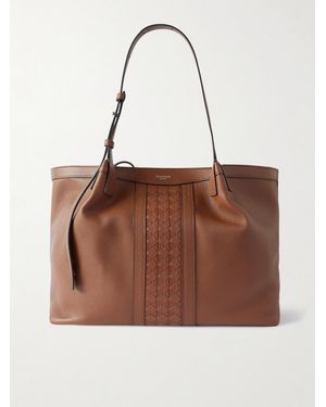 Serapian Secret Textured-Leather Tote - Brown