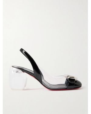 Christian Louboutin Minny Bubble 70 Slingback-Pumps Aus Glänzendem Synthetischem Material Und Pvc - Mettallic