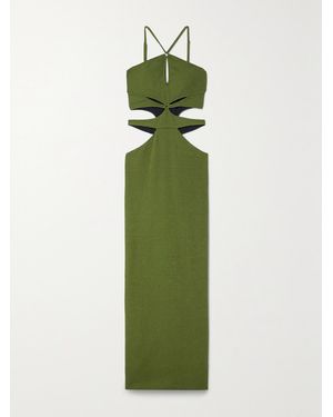 PATBO Asterisk Cutout Stretch-Knit Maxi Dress - Green