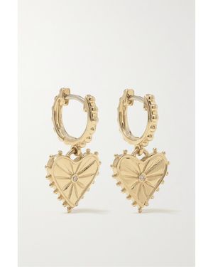 Marlo Laz Agape 14-Karat Diamond Hoop Earrings - Natural