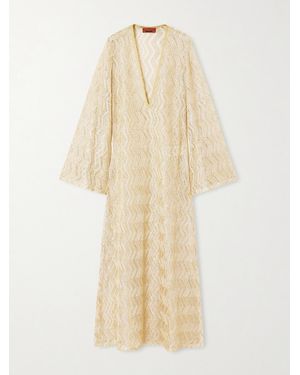 Missoni Mare Metallic Crochet-Knit Coverup - Natural