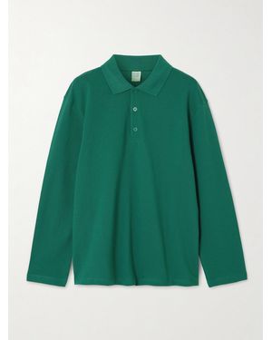 Flore Flore Diana Organic Cotton-Piqué Polo Shirt - Green