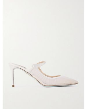 Aquazzura Voile 75 Mules Aus Tüll Mit Satinbesatz - Natur