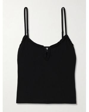Deiji Studios Clasp Ruffled Organic Cotton Tank - Black