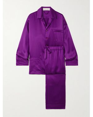 Olivia Von Halle Yves Silk-Satin Pajama Set - Purple