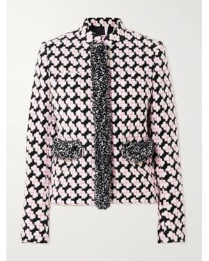 PUCCI Fringed Wool-Blend Tweed Jacket - White