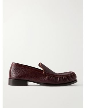 Dries Van Noten Crinkled Leather Loafers - Brown