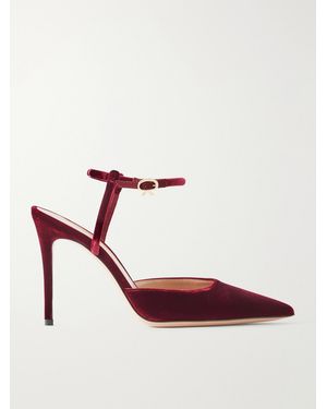 Gianvito Rossi Velluto 95 Velvet Court Shoes - Pink