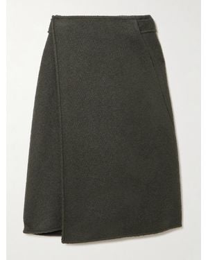 Proenza Schouler Bodhi Wool-Blend Bouclé-Twill Midi Wrap Skirt - Green