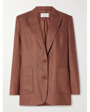 Zimmermann Illuminate Linen Blazer - Brown
