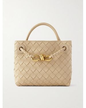 Bottega Veneta Mini Andiamo Intrecciato Leather Tote - Natural