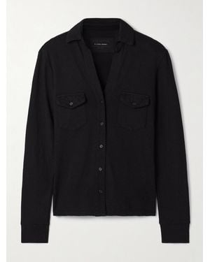 Nili Lotan Liam Cotton-Jersey Shirt - Black