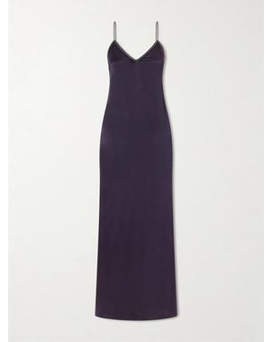 Isabel Marant Leza Studded Silk-Satin Midi Dress - Purple