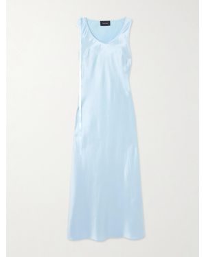 Simone Rocha Midikleid Aus Seidensatin Mit Schleife - Blau