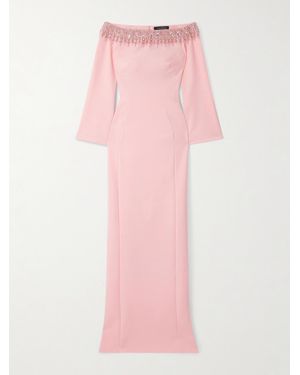 Jenny Packham Embellished Crepe Gown - Pink