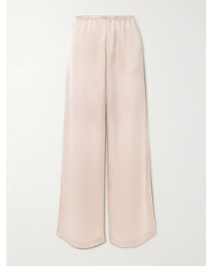 Leset Pantalon Large En Satin Lavé Barb - Rose