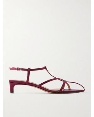 Jil Sander Cage Satin Sandals - Red