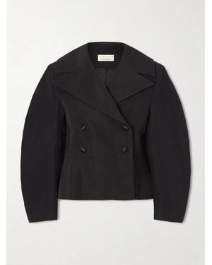 LIBEROWE Jiani Double-Breasted Woven Blazer - Black
