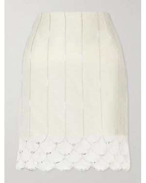 Wales Bonner Triumph Embellished Silk-Organza Skirt - Natural