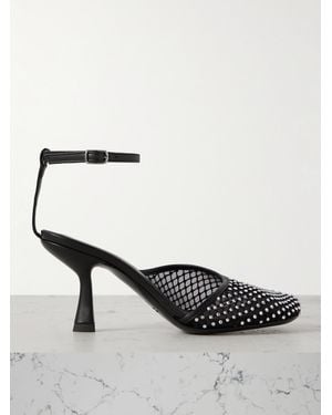 Christopher Esber Minette Pumps Aus Mesh Mit Lederbesätzen Und Kristallen - Schwarz