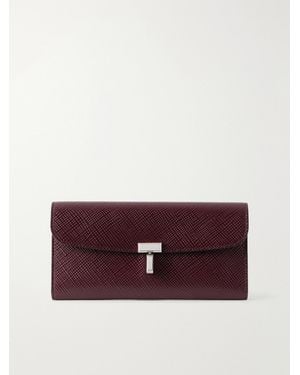 TOTEME T-Lock Plamellato Patent-Leather Wallet - Purple