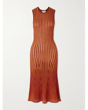 Escvdo Marina Ribbed-Knit Midi Dress - Red