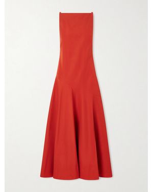 Adam Lippes Ren Cotton-Poplin Midi Dress - Red