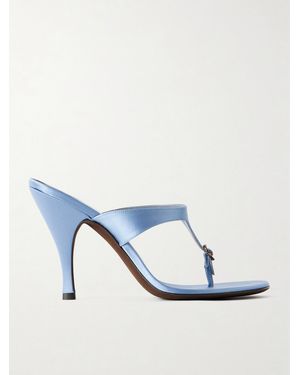 Herbert Levine Kiss And Tell 100 Embellished Satin Thong Sandals - Blue