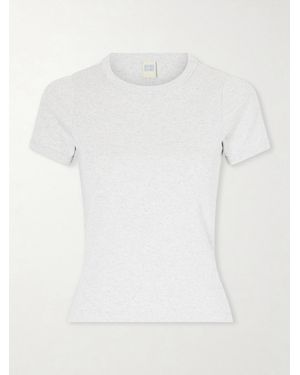Flore Flore Car Ribbed Organic Cotton-Jersey T-Shirt - White