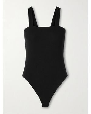 Skin Narcisse Ribbed Stretch-Pima Cotton And Modal-Blend Thong Bodysuit - Black