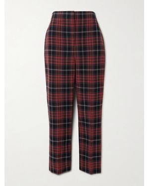 Burberry Checked Woven Skinnys Trousers - Red