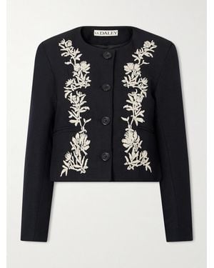 S.S.Daley Ophelia Cropped Embroidered Woven Jacket - Black