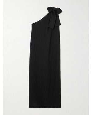 Lisa Marie Fernandez Net Sustain One-Shoulder Linen-Blend Gauze Maxi Dress - Black
