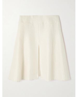 Alaïa Silk-Cloqué Midi Skirt - Natural