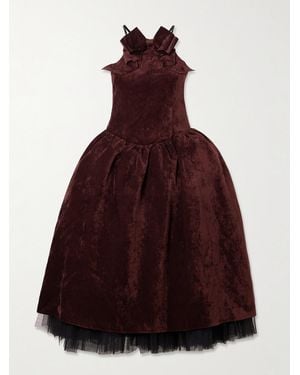 ShuShu/Tong Midikleid Aus Samt - Rot