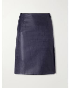 Gucci Prince Of Wales Wool-Chintz Mini Skirt - Blue