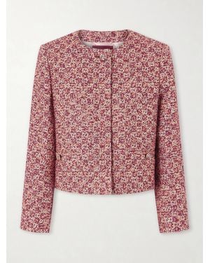 Gucci Gg Lame Tweed Jacket - Red