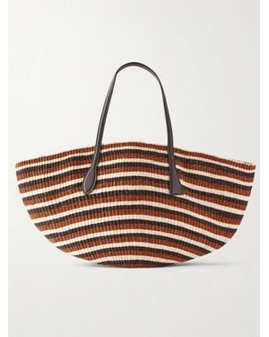 Liffner Sprout Striped Leather-Trimmed Sisal Tote - Multicolor